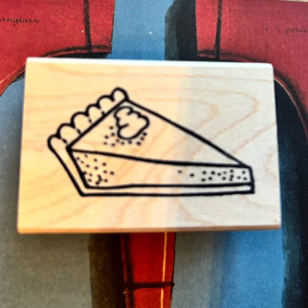 Paper Source - Slice of Pie Love - Rubber Stamp EUC